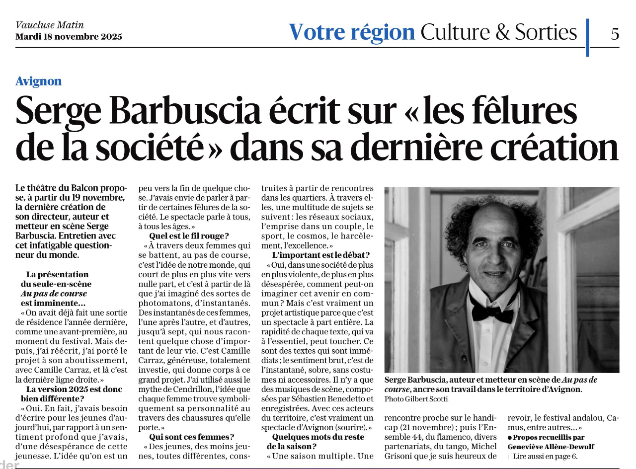 Article de Vaucluse Matin
